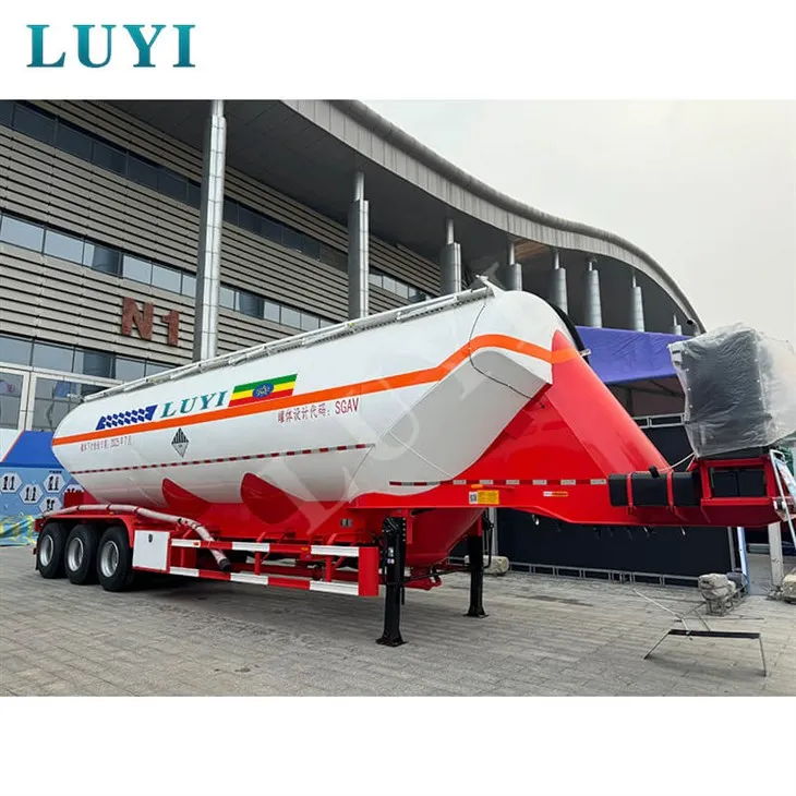 3-รถกึ่งพ่วงถังแนวตั้งแบบผงแกน 40 ลูกบาศก์เมตร