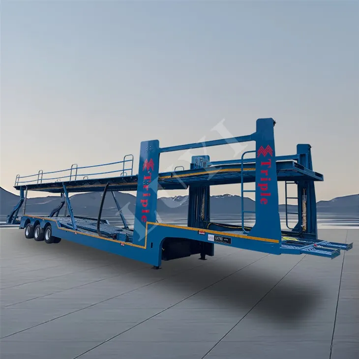 3 เพลา 40 ฟุตสองชั้นรถขนส่งรถเทรลเลอร์กึ่งรถเทรลเลอร์