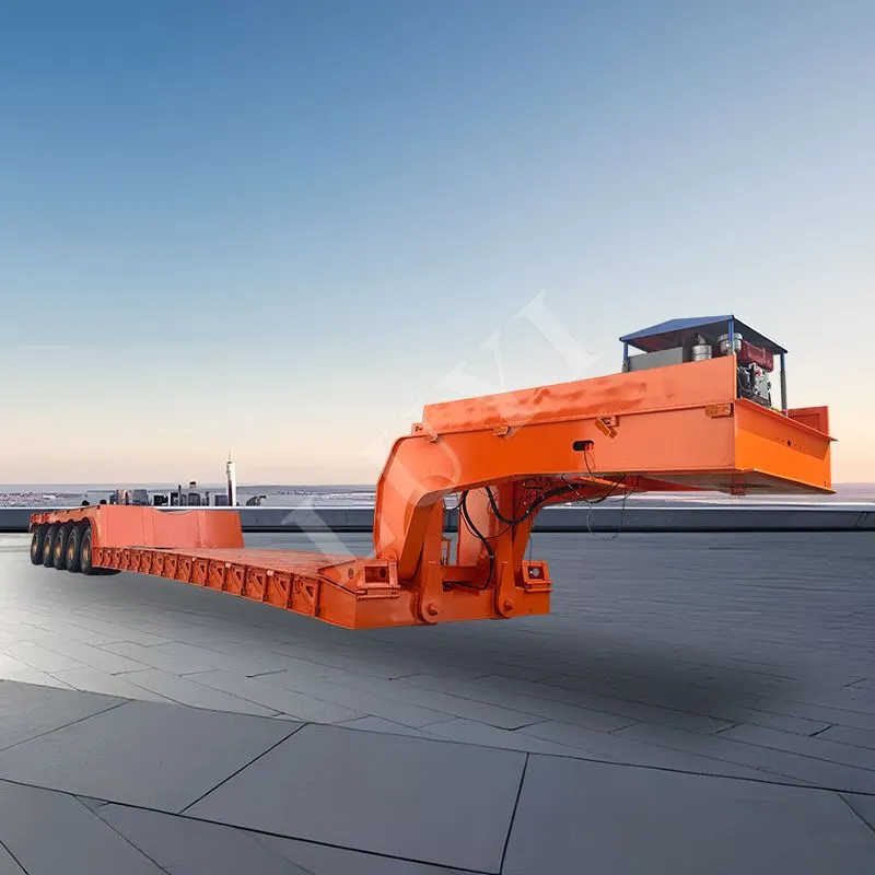 รถกึ่งพ่วง Lowboy คอห่านแบบถอดได้ 5- เพลา