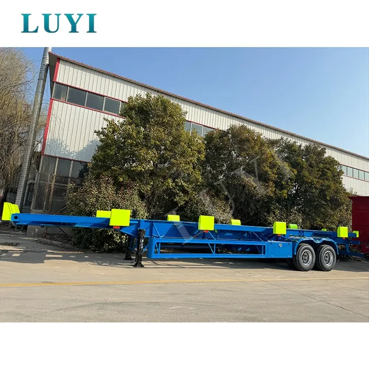 รถกึ่งพ่วงโครงกระดูกสำหรับขนส่งตู้คอนเทนเนอร์ขนาด 60- ตัน