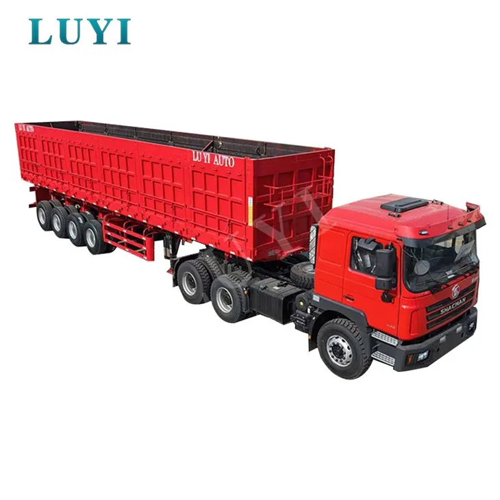 รถพ่วงดั๊มพ์ 4 เพลาทนทานสำหรับงานก่อสร้าง