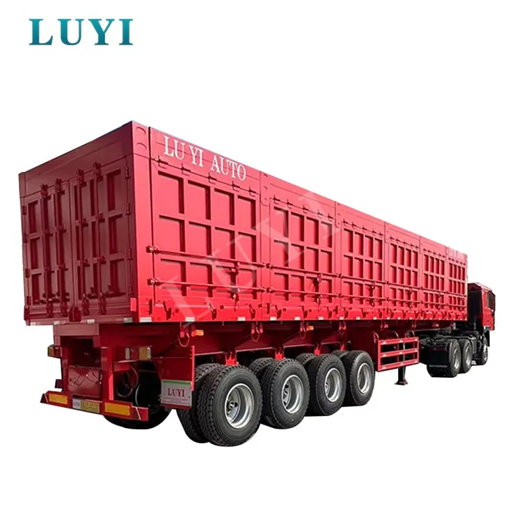 รถกึ่งพ่วงดัมพ์ 4 เพลาสำหรับงานก่อสร้างและการขุด