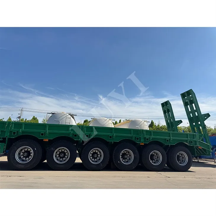 คอนเทนเนอร์รถบรรทุกพ่วงพื้นเรียบคุณภาพสูง 6 เพลา