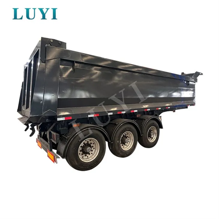 Tri Axle Hydraulic Rear Dump Semi Trailer สินค้าจำนวนมาก